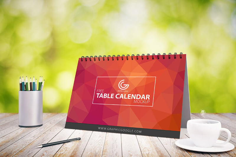 table calendar 2017 mockup