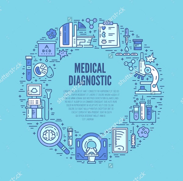 modern medical illustration research poster template