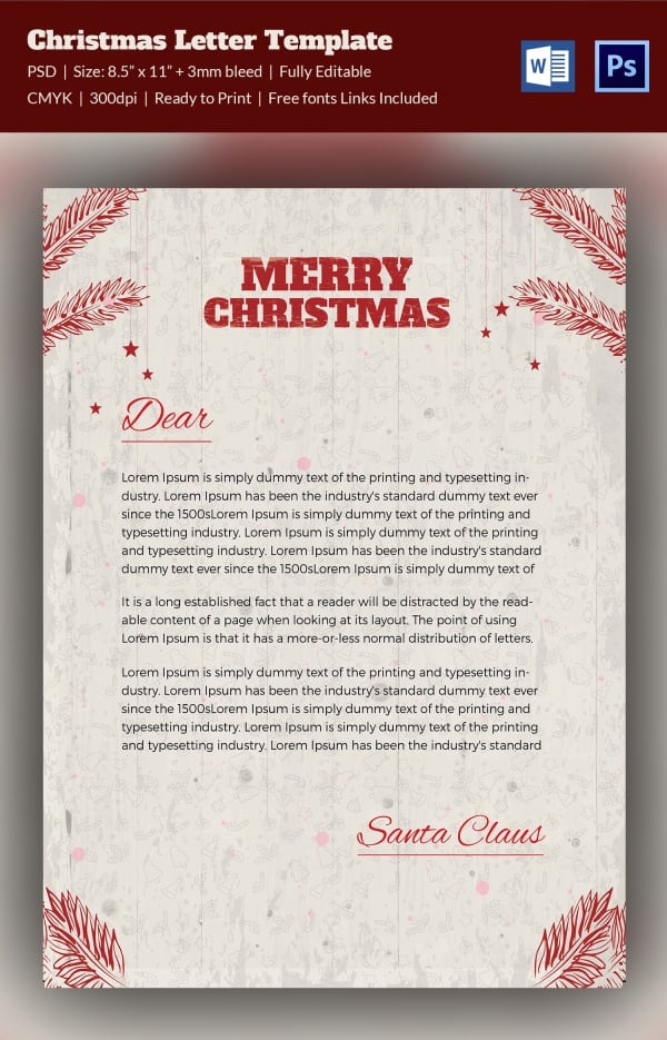 10+ Christmas Letterheads Word, PSD Format Download