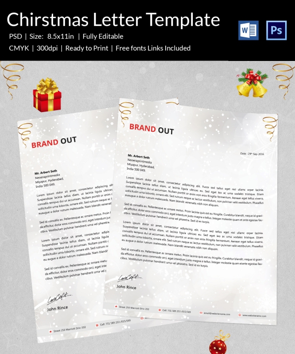 10+ Christmas Letterheads - Word, PSD Format Download
