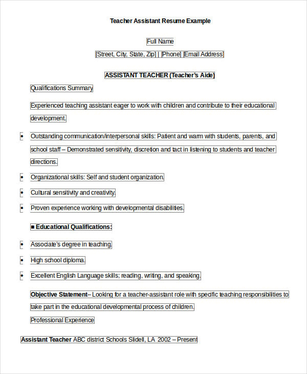 assistant-teacher-resume