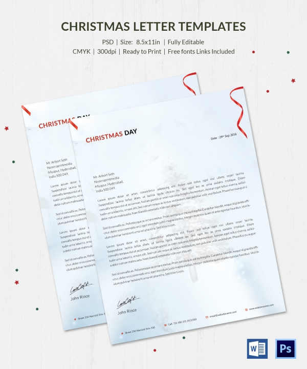 10+ Christmas Letterheads - Word, PSD Format Download