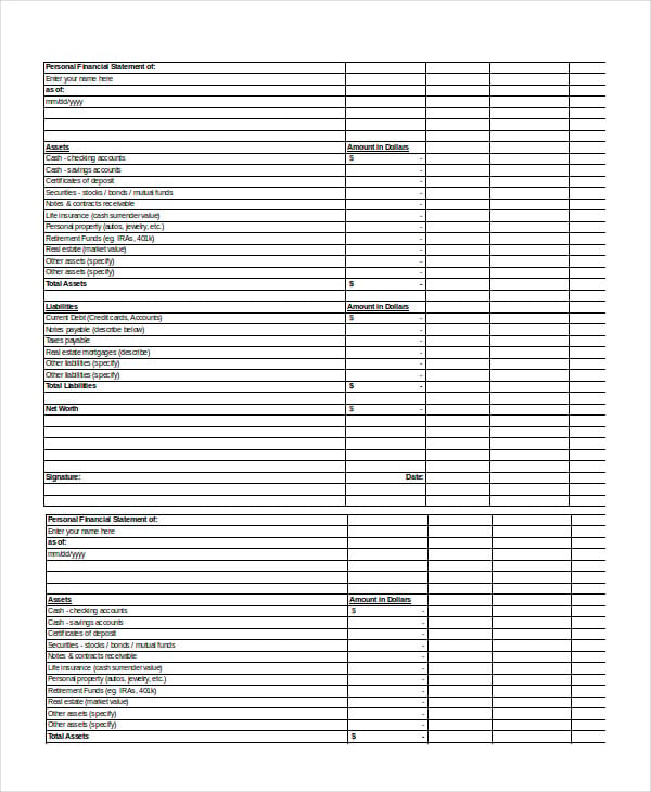 Personal Financial Statement Template Xls from images.template.net