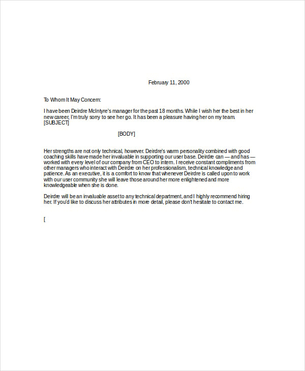General Letter Of Recommendation Template from images.template.net