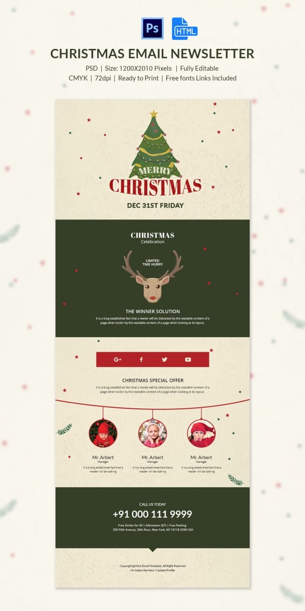 51 Christmas Email Newsletter Templates Free Psd Eps Ai Html Format Download Free Premium Templates
