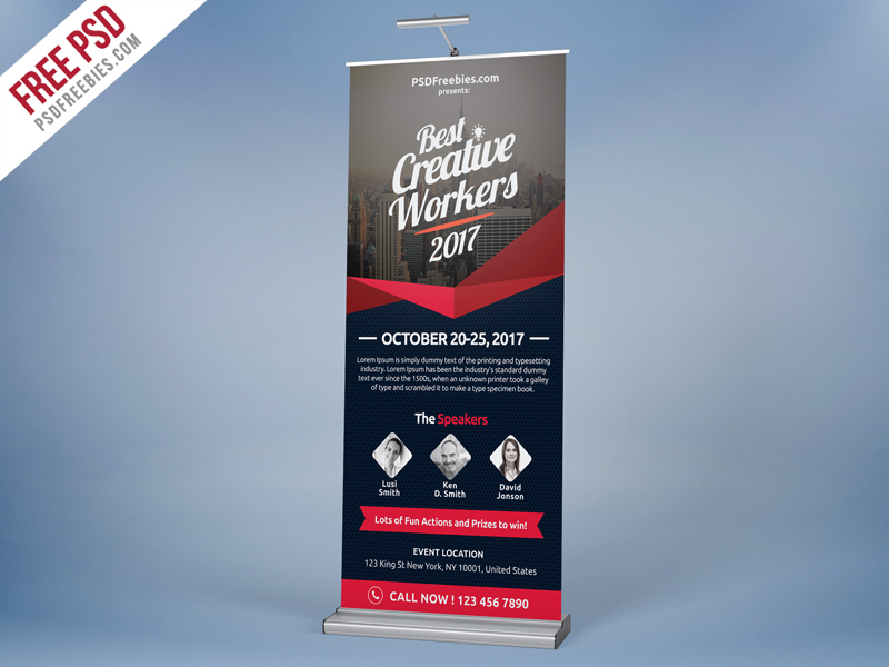 37 Roll Up Banner Designs For Your Advertising Needs In Psd Ai Pages Free Premium Templates