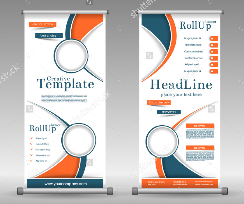 geometric colourful design roll up banner