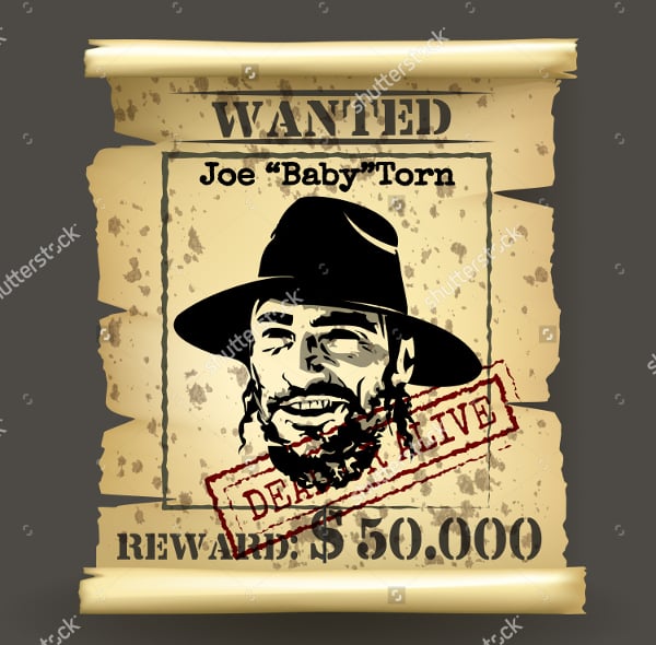 wild west style wanted poster