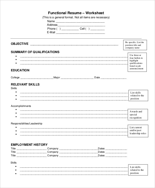 16+ Functional Resume Templates - PDF, DOC | Free & Premium Templates