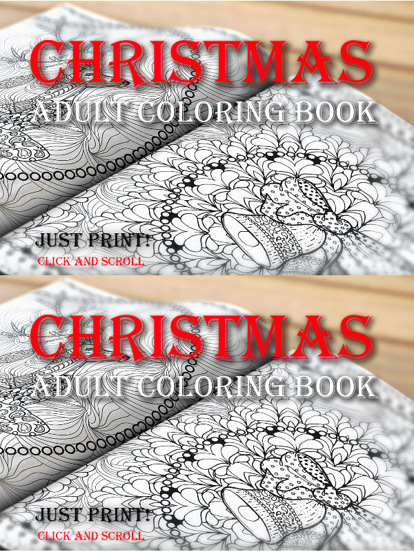 christmas adult coloring book pages