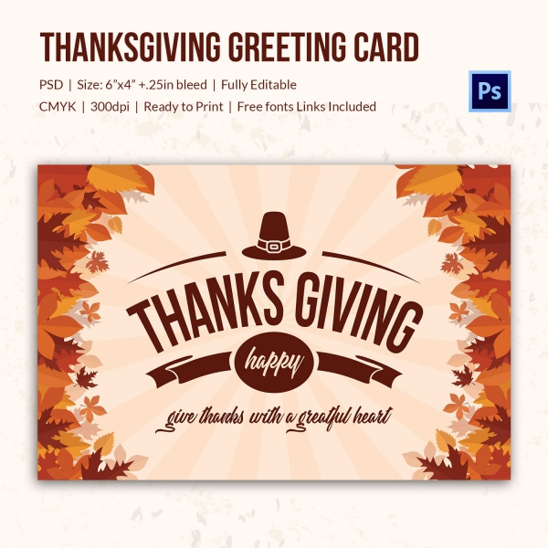 Free printable, customizable Thanksgiving card templates