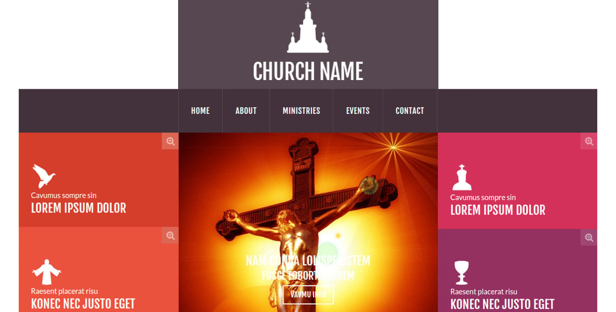 church religious bootstrap website template