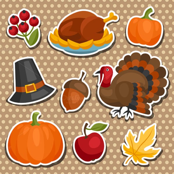 happy thanksgiving day sticker