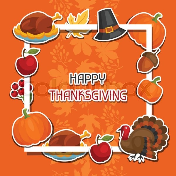 happy thanksgiving day holiday sticker