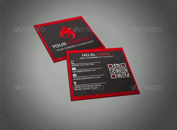 corporate square business card