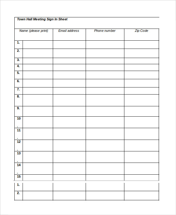 Sign In Sheet Template 12  Free Wrd Excel PDF Documents Download