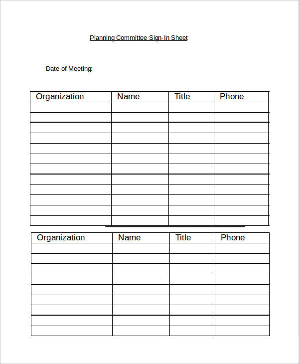 Sign In Sheet Template 12 Free Wrd Excel PDF Documents Download