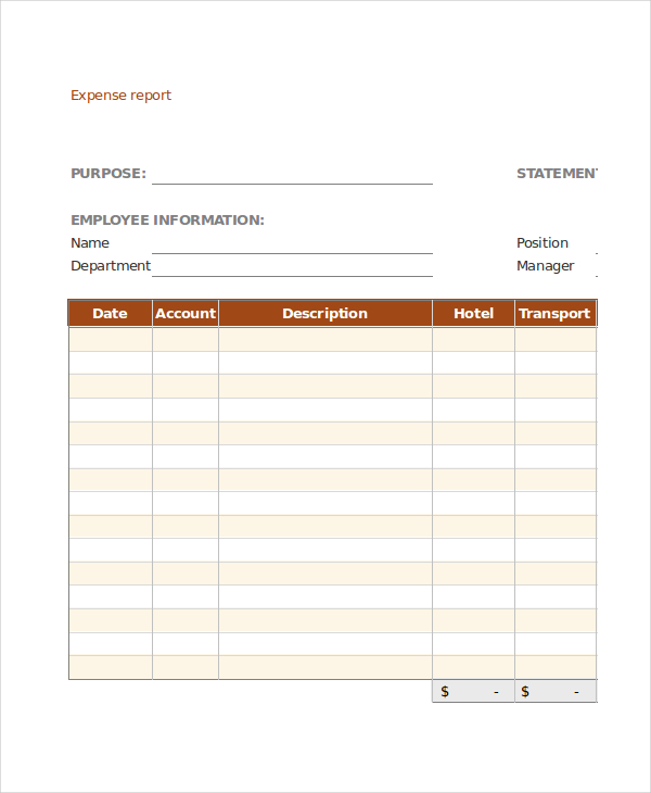 Expense Report - 20+ Free Word, Excel, PDF, Apple Pages Documents Download