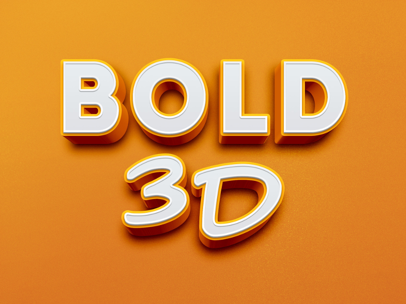 bold 3d text effect free download