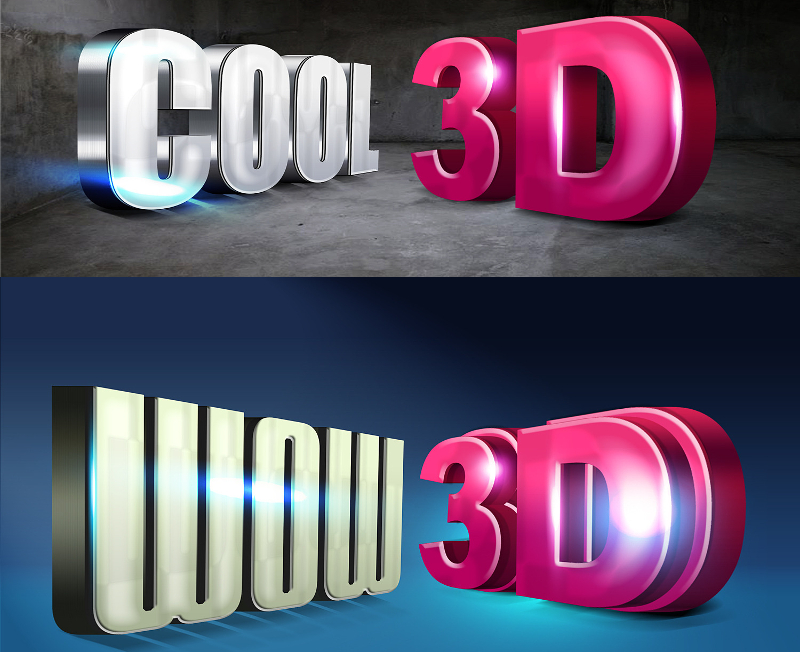 22+ Examples of 3D Text Effects for Designers - PSD, AI