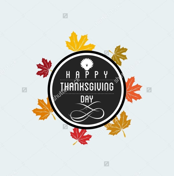 happy thanksgiving day logo template