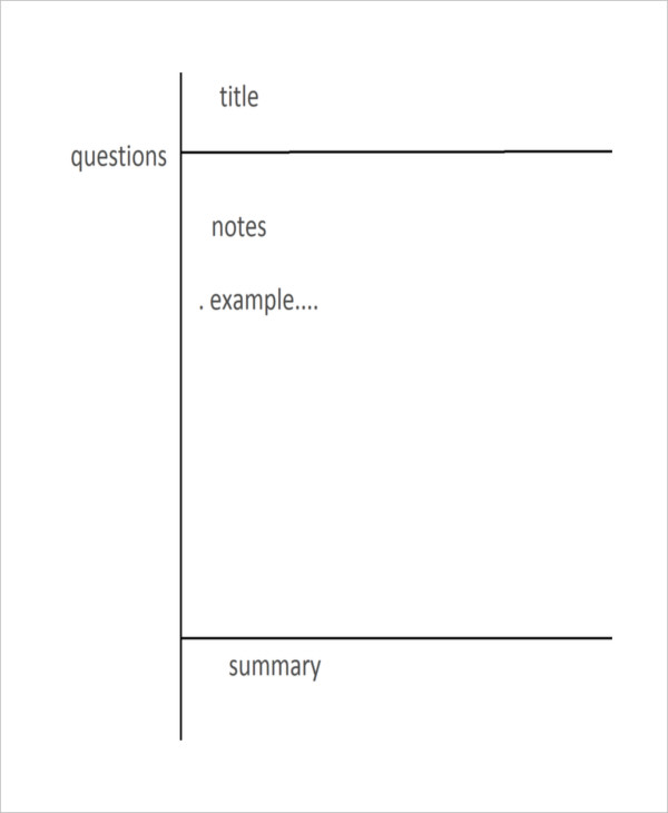 13+ Free Cornell Notes Templates in Word | Google Docs | Apple Pages ...