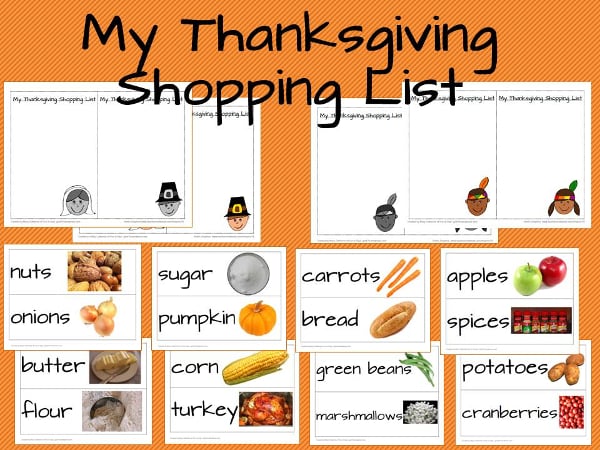 my thanksgiving shopping list
