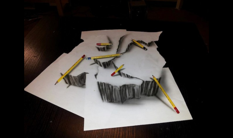 creative monument designed with pencil