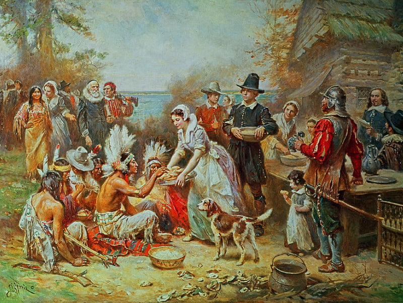 perfect first thanksgiving painting crowd in party