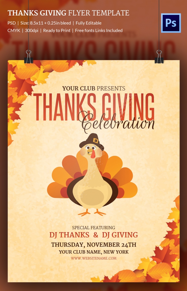 Free Thanksgiving Templates For Flyers Printable Templates