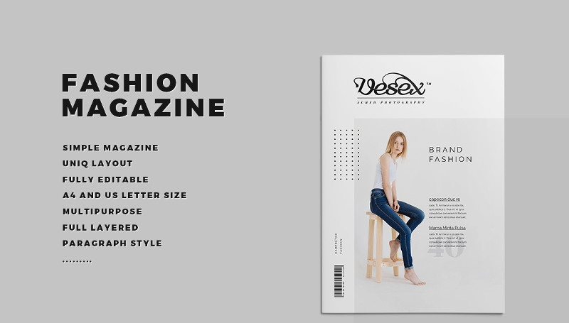 printable modern fashion magazine template