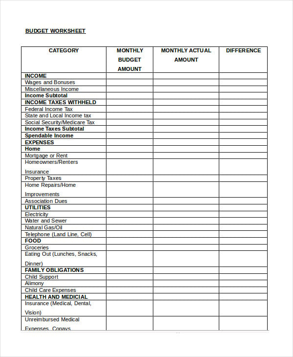 sample-budget-worksheet