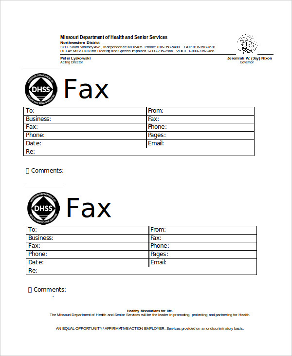 confidential fax template word