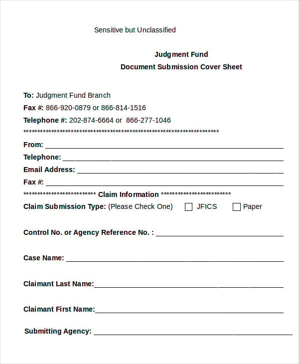 document fax cover sheet template