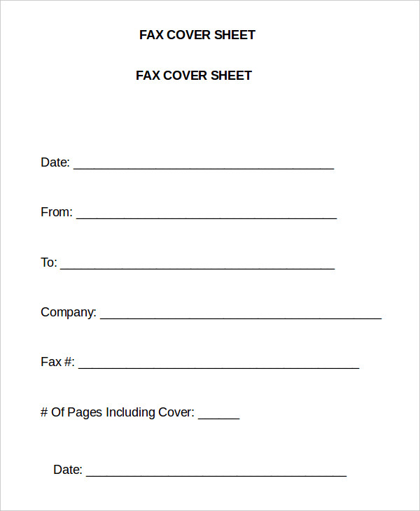 general fax cover sheet template word