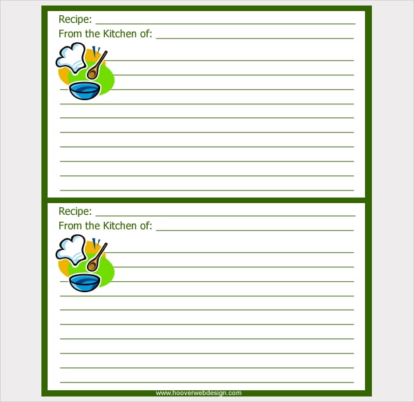 downloadable free recipe card templates