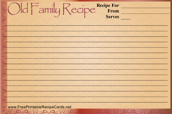 old family recipe card