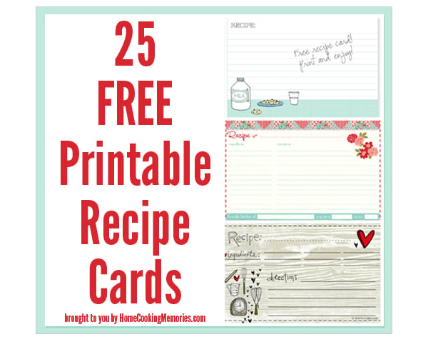 free printable recipe card