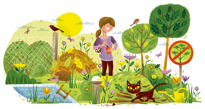 editorial illustration about eco gardening