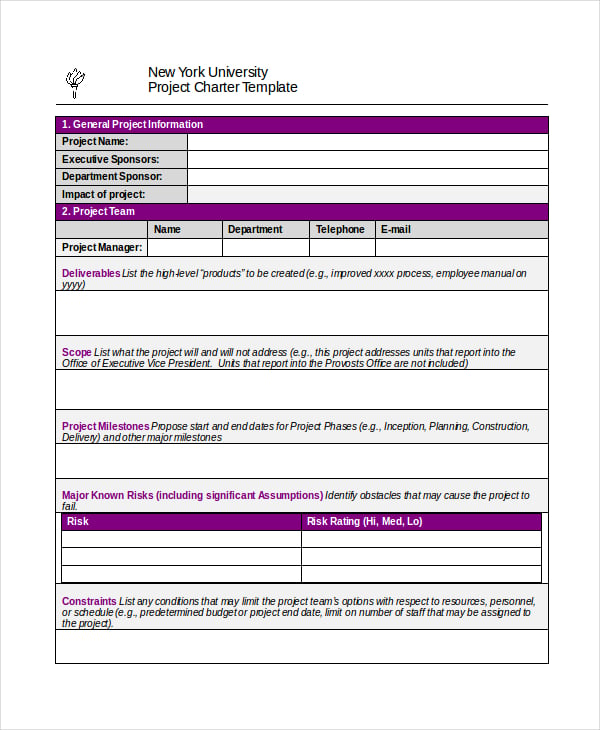 Project Charter Template 10+ Free Word, PDF Documents Download