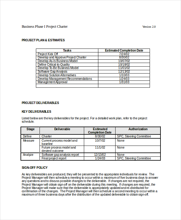 Project Charter Template 10+ Free Word, PDF Documents Download