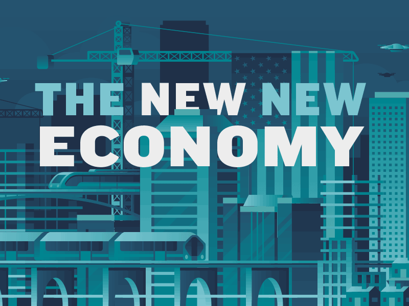 editorial illustration on new economy