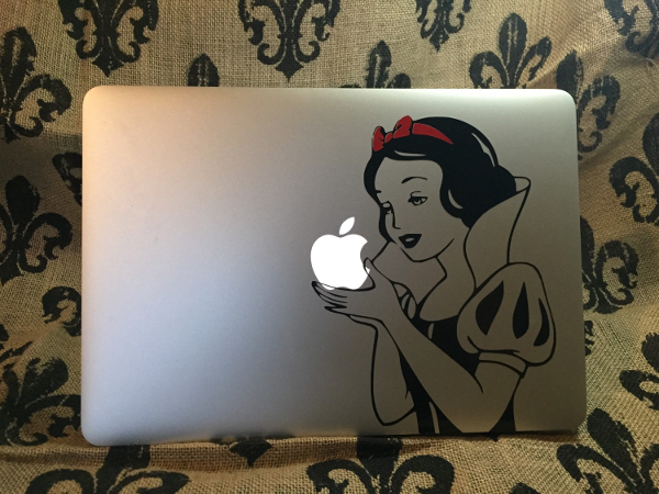 snow white decal macbook sticker
