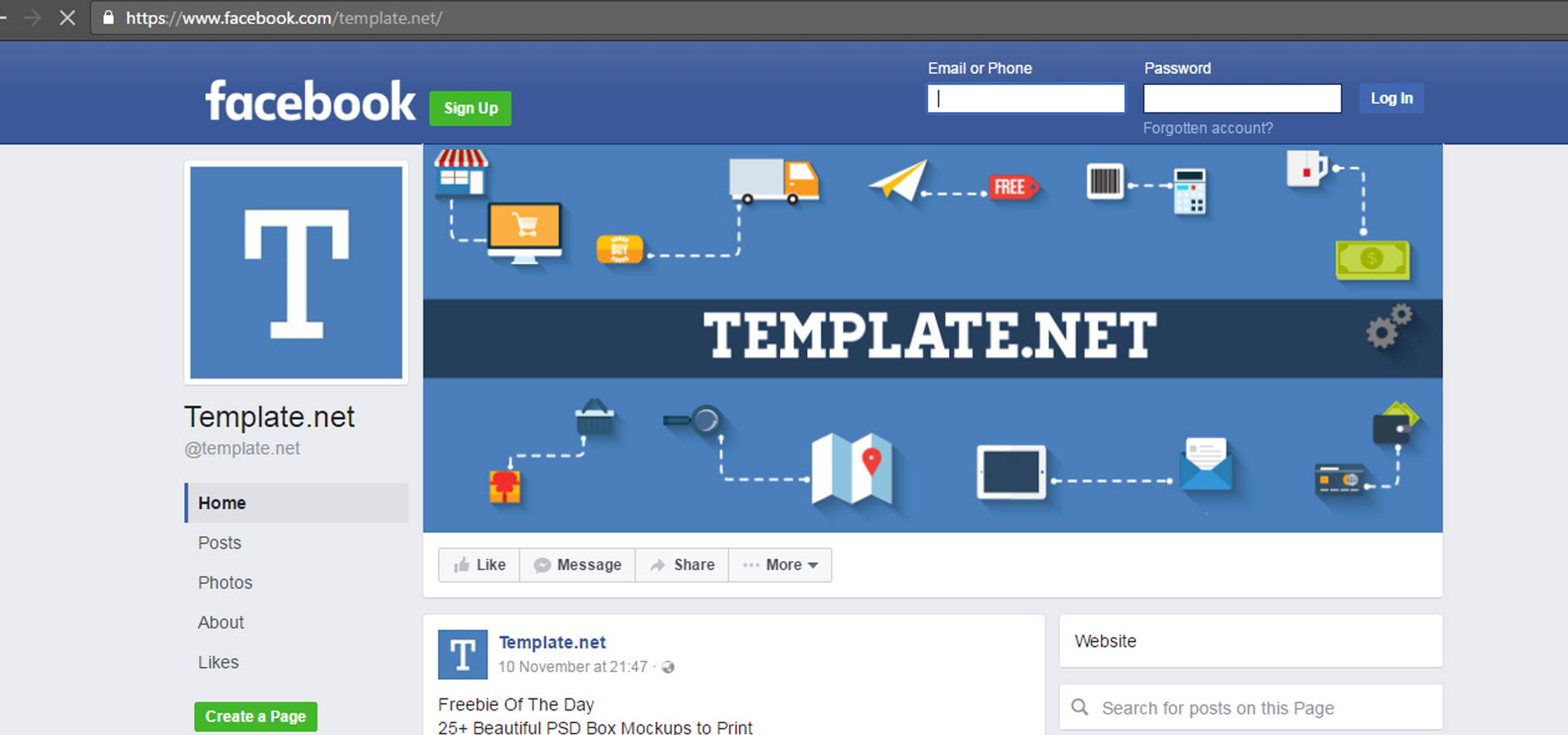 facebook timeline template freebie