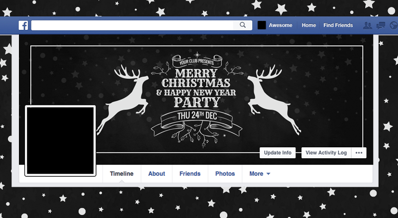 christmas holiday social media cover page template