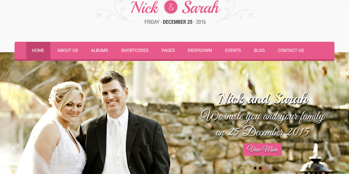 responsive free wedding wordpress website theme