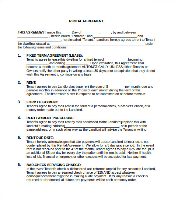 free rental agreement template 24 free word pdf documents download