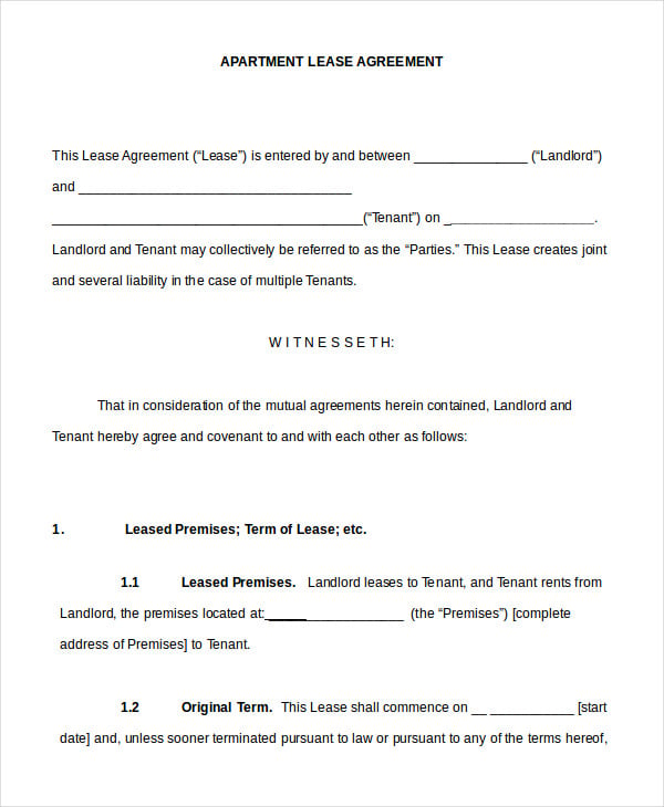 apartment rental agreement