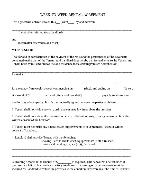 Free Rental Agreement Template 24  Free Word PDF Documents Download