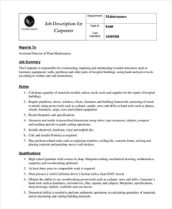 Concrete scope of work example